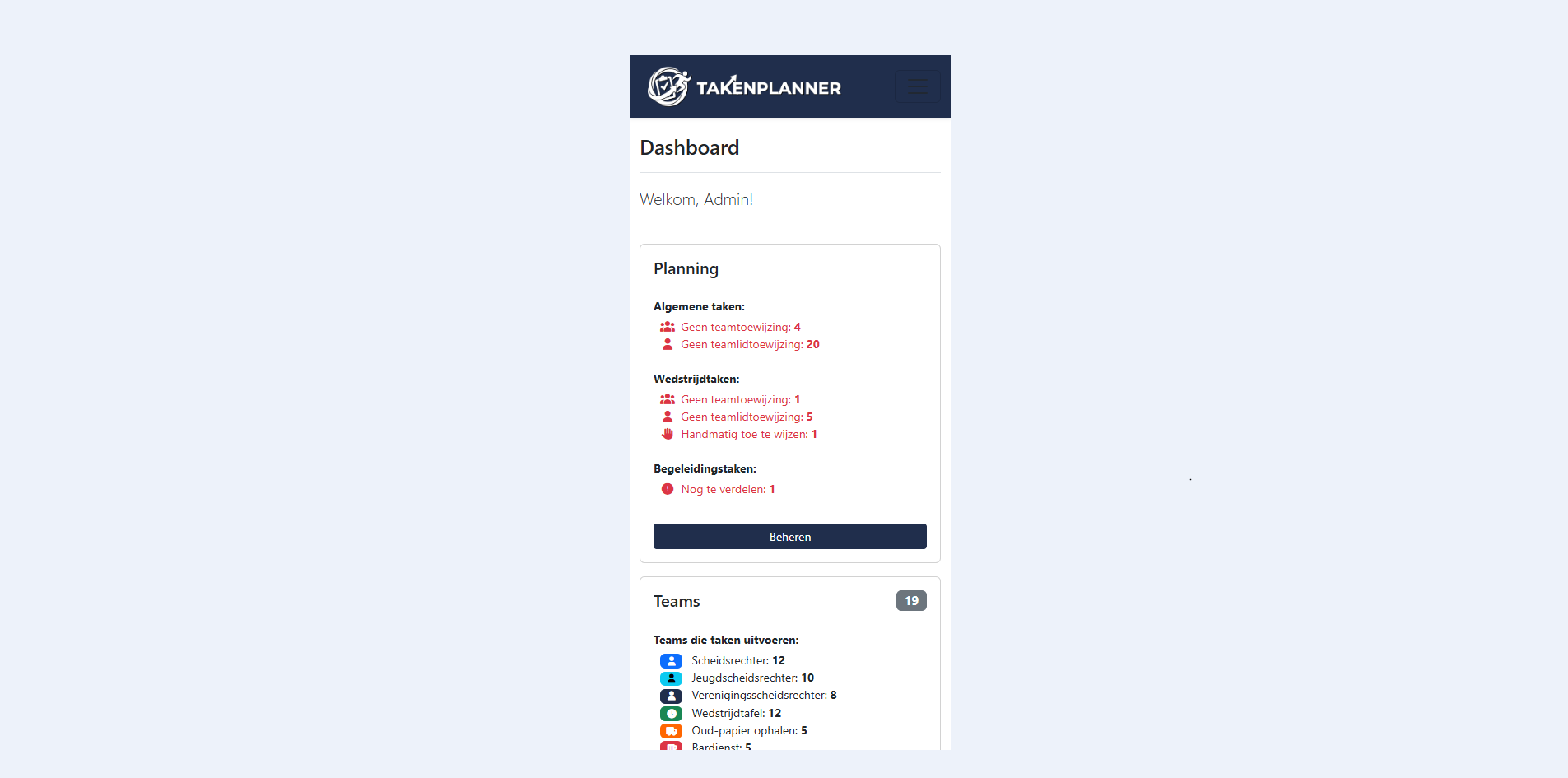 Takenplanner op mobiele apparaten